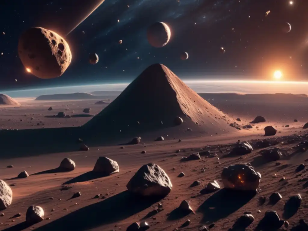 Imagen impresionante de asteroides en el espacio: IA y estrategia comercial en el espacio