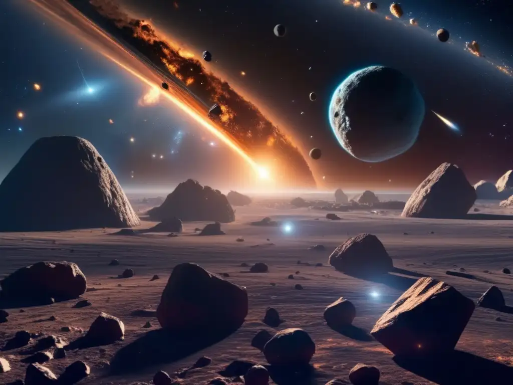 Imagen impresionante de asteroides troyanos en el espacio