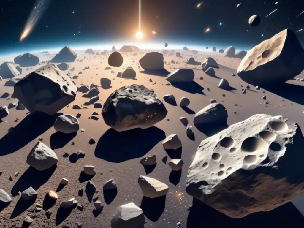 Imagen impresionante de un campo de asteroides en el espacio profundo