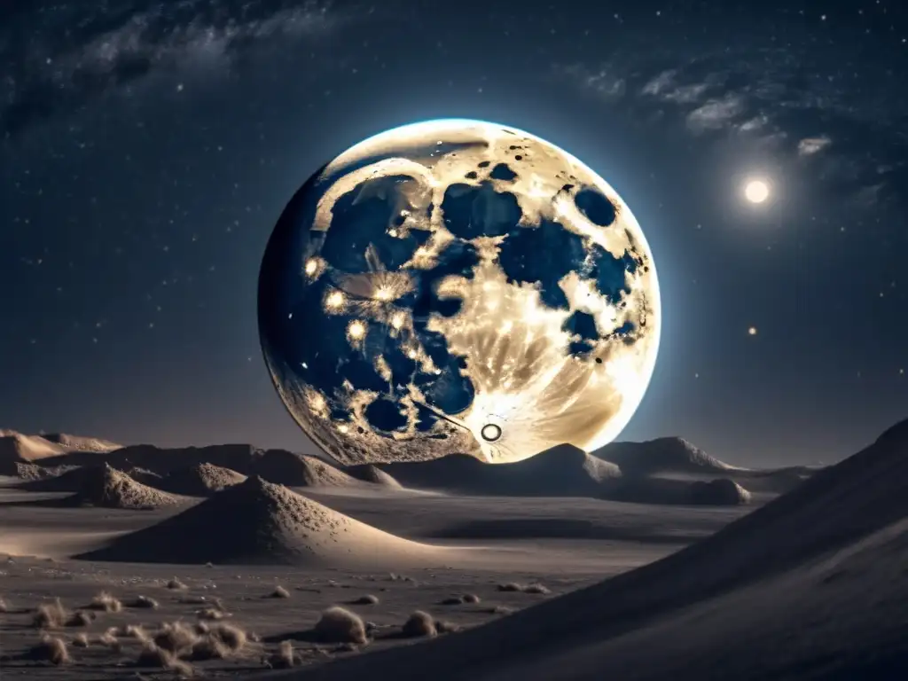 Imagen impresionante de la Luna en 8k con conexión lunar asteroides basálticos