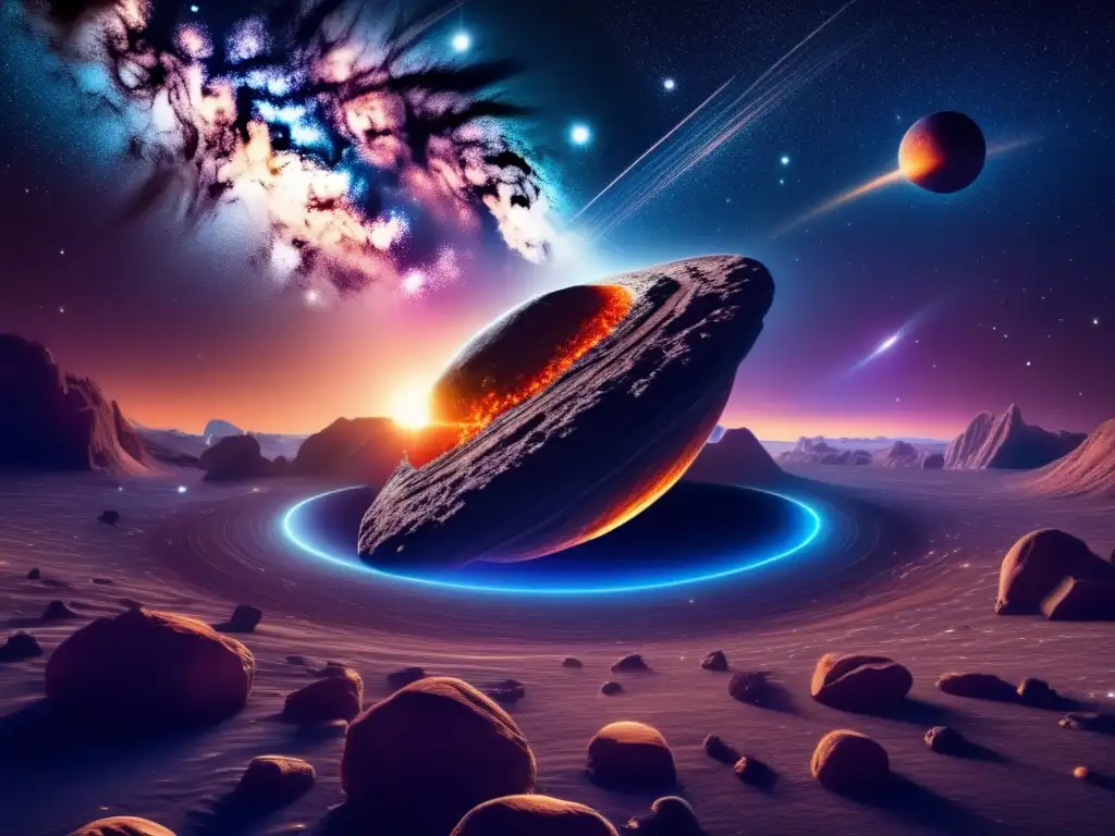 Imagen 8k de noche estrellada con asteroides y creencias espirituales