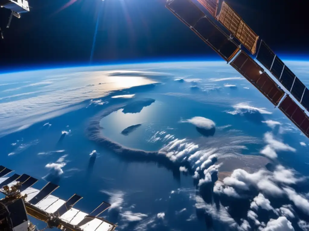 Imagen: Vista impresionante de la Tierra desde la Estación Espacial Internacional (ISS) con asteroide amenazante