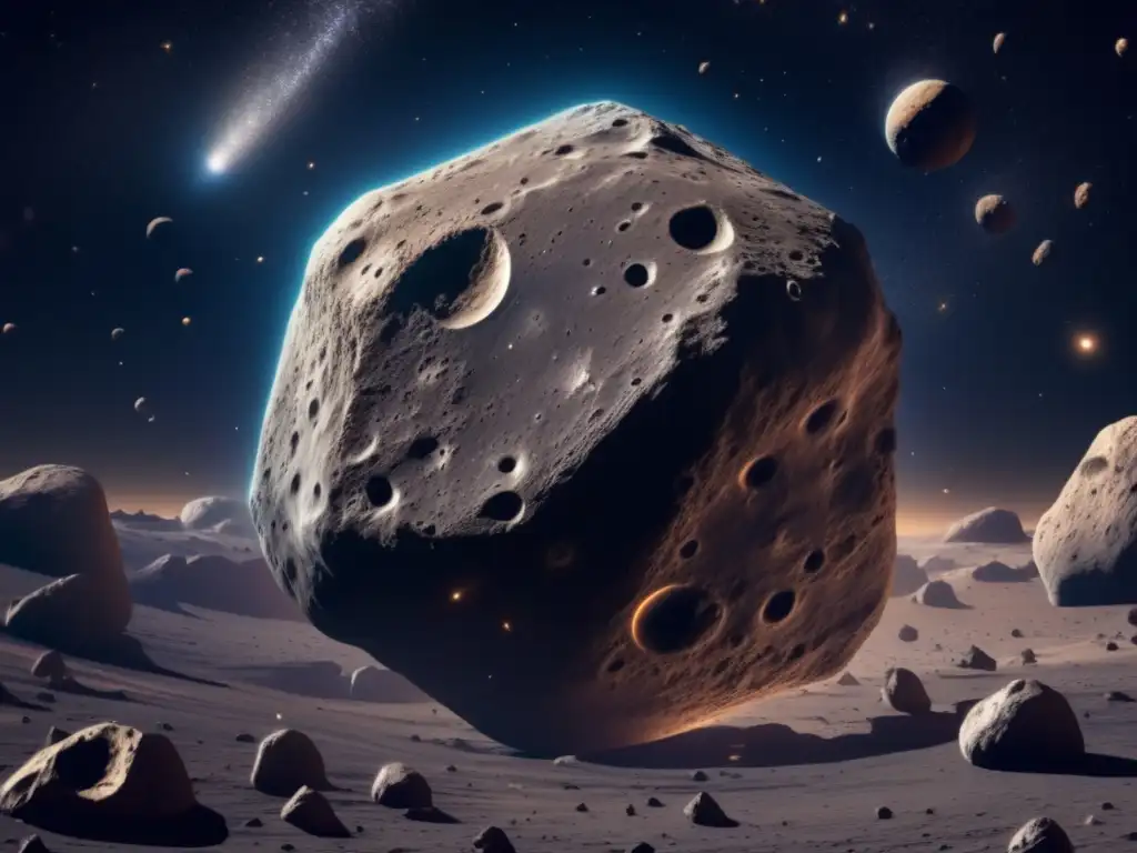 Imagen 8k: Zona principal asteroides, categorización trayectoria espacial