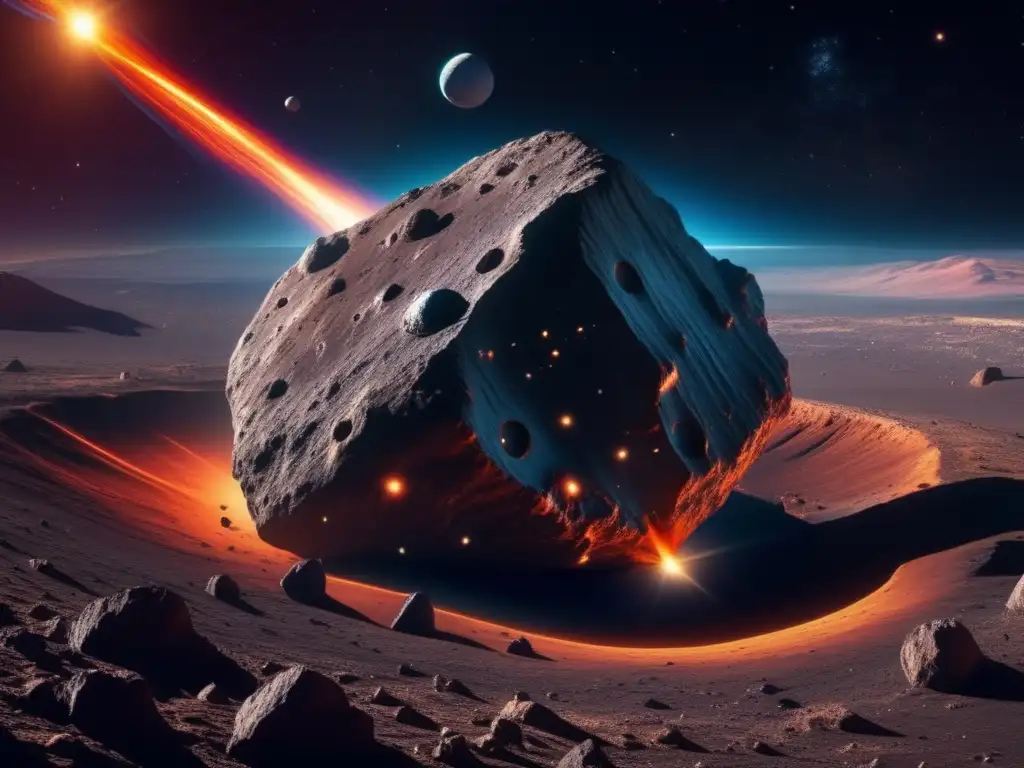 Impactante imagen 8k de un asteroide masivo acercándose a la Tierra