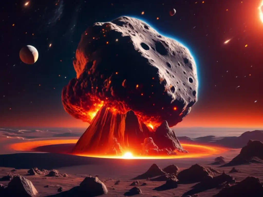 Impacto de asteroides de carbono en el espacio