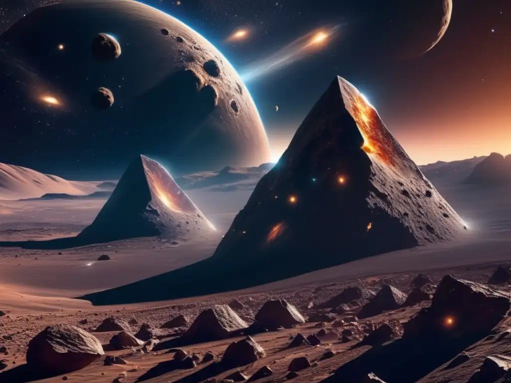 Impacto de asteroides en VR: Colisión cósmica de dos asteroides en un paisaje estelar deslumbrante