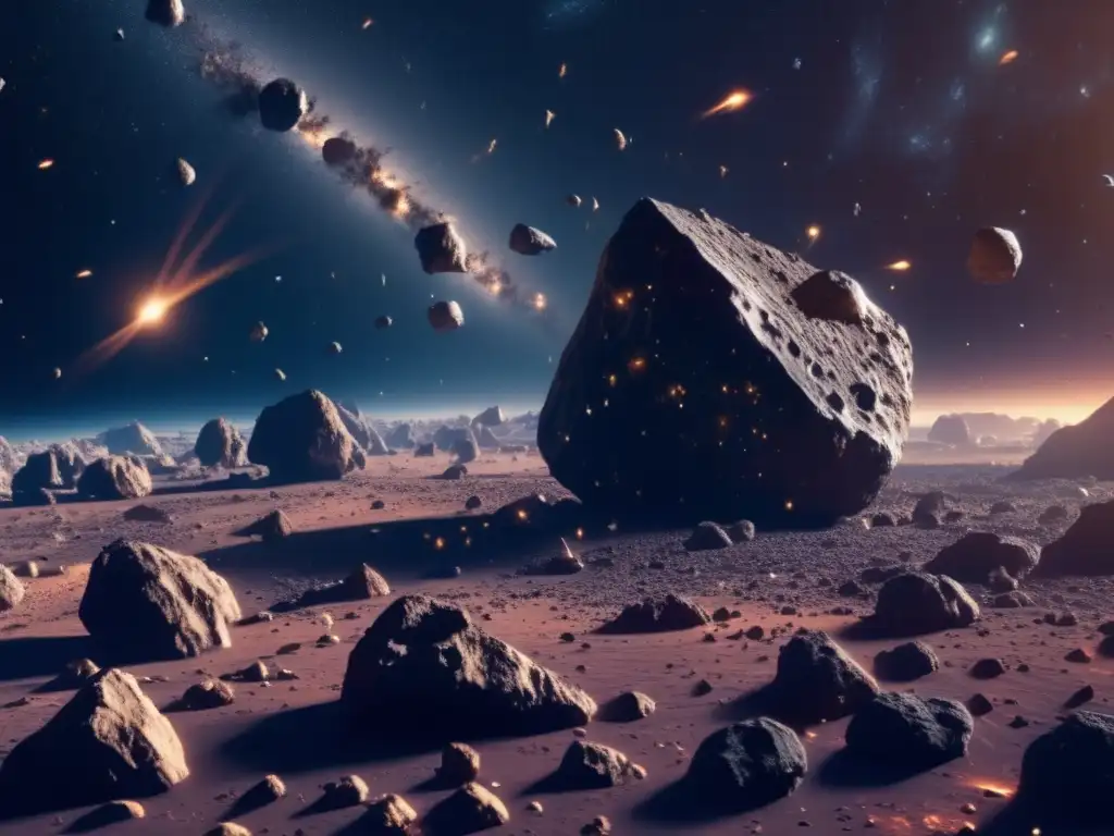 Impacto asteroides tierra dinámica destrucción: mina espacial, galaxias, nebulas, recursos preciosos, tecnología avanzada