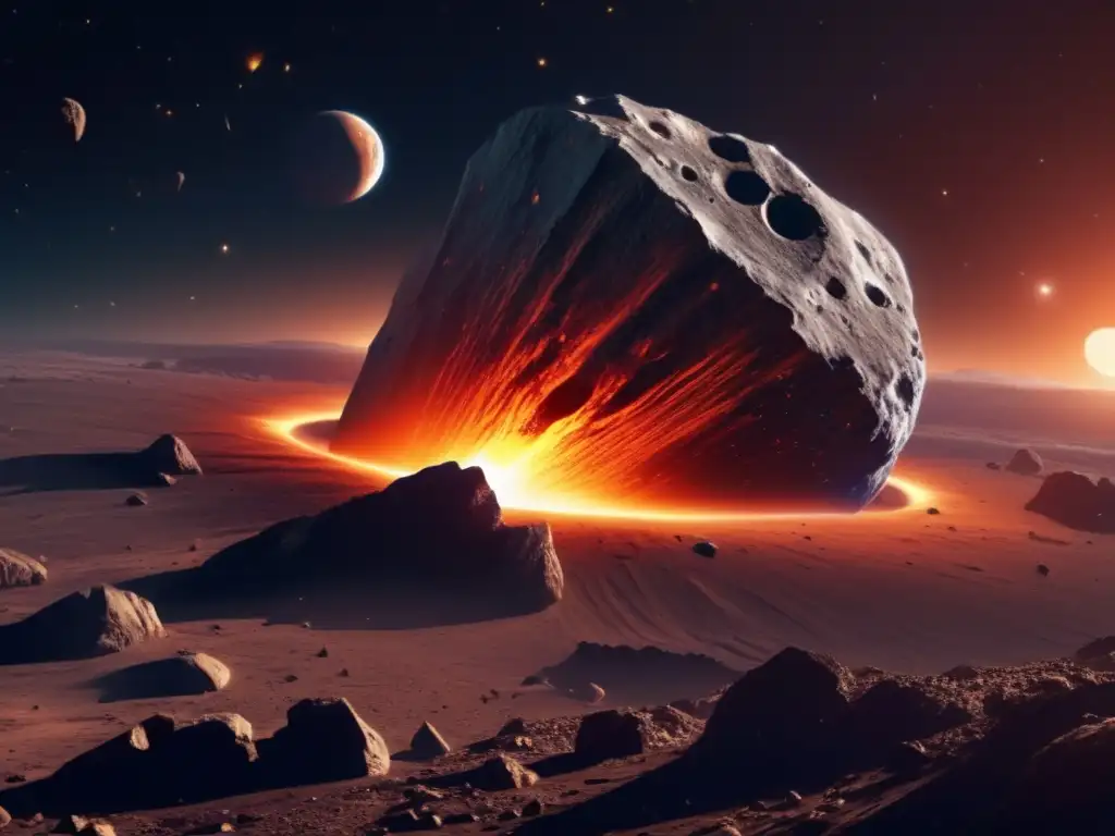 Impacto de asteroides: un impresionante asteroide de 8k se acerca a la Tierra, mostrando su poder y detalle