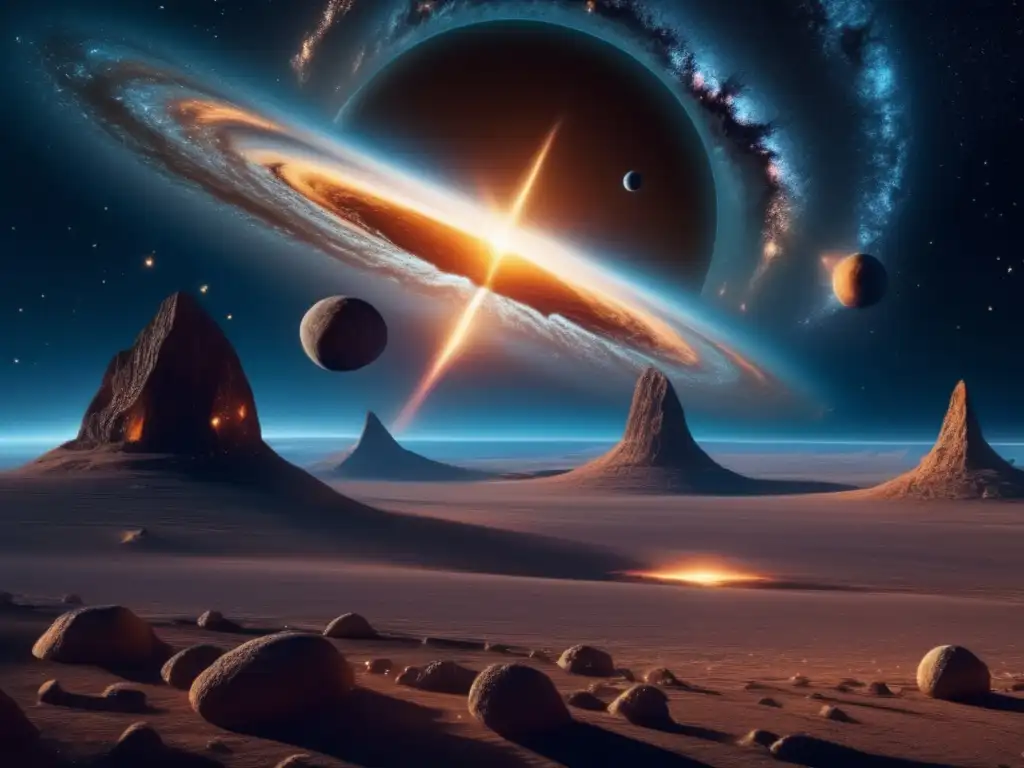 Ballet cósmico: Asteroides en equilibrio Impacto asteroides en la Tierra: Danza cósmica en 8k cautivadora