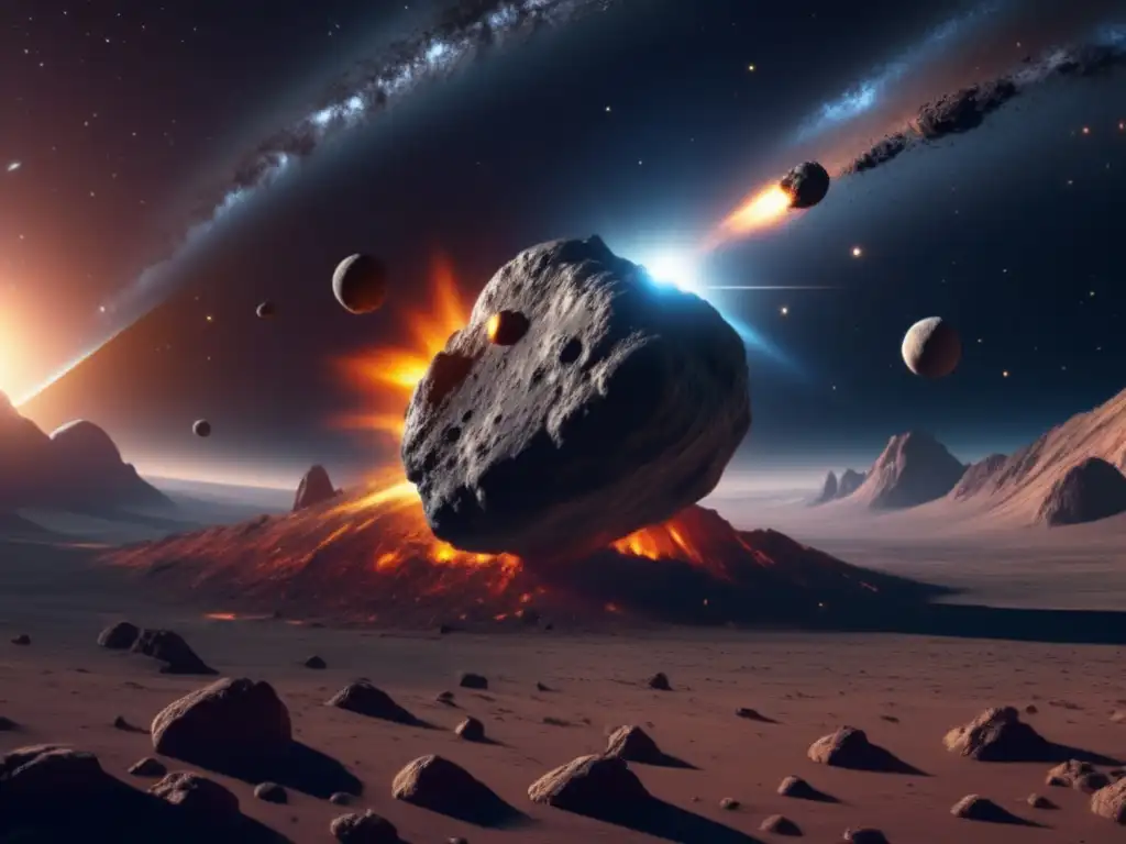 Impacto de asteroides en la Tierra: Escena cinematográfica impresionante