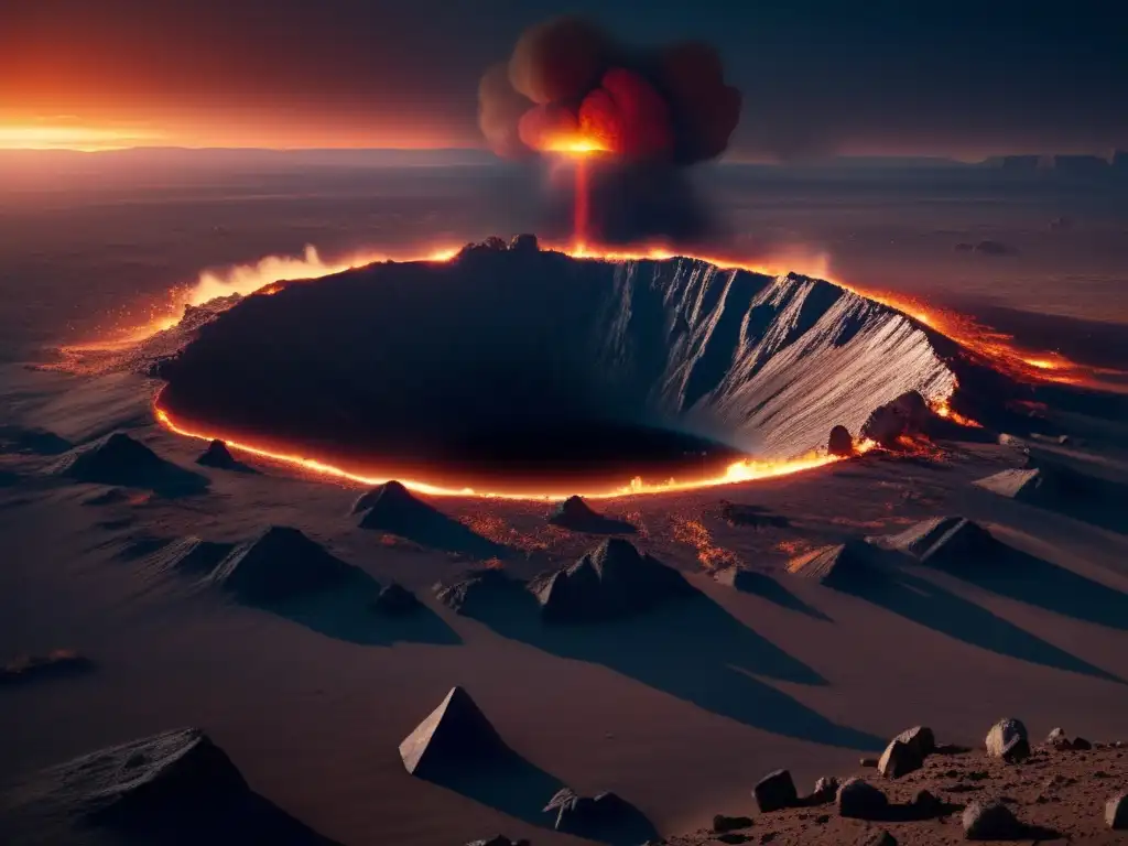 Impacto de asteroides en la tierra: escena cinematográfica impactante de destrucción y desolación