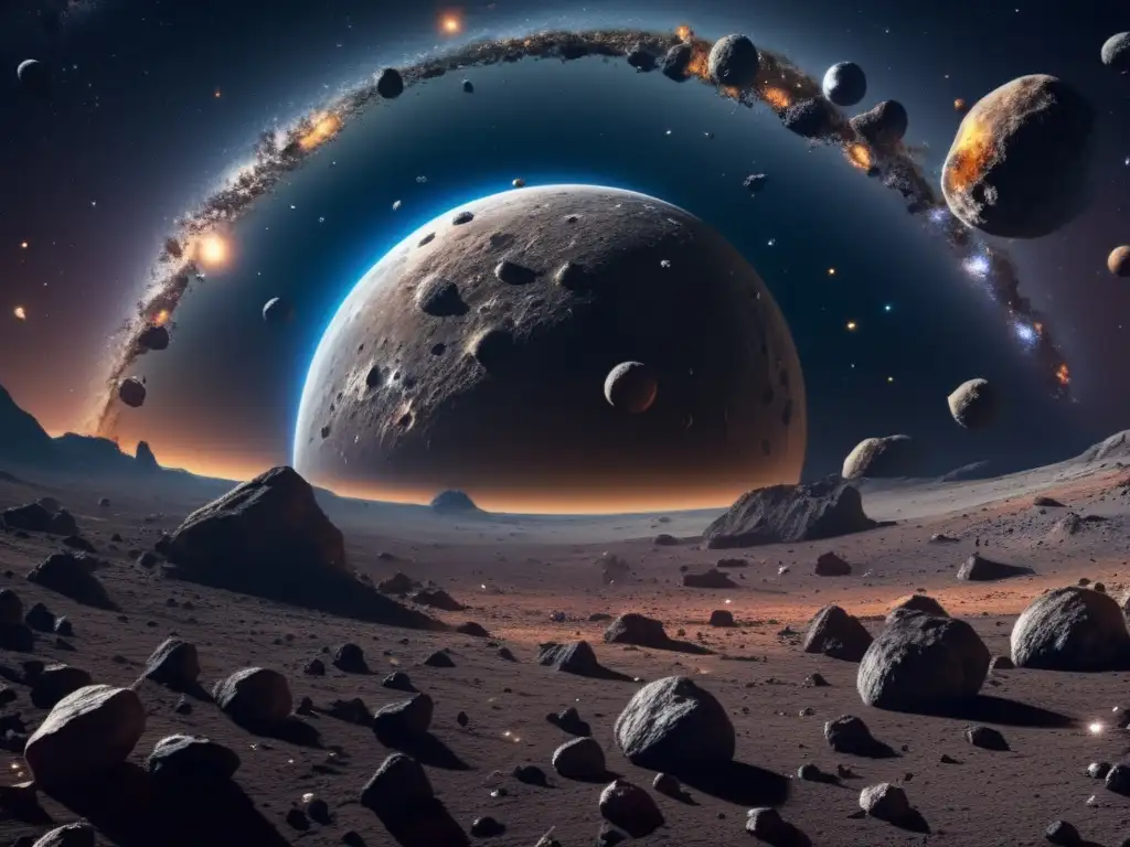 Impacto asteroides en la tierra: Imagen 8k impresionante muestra vastedad del espacio, con cautivante vista de campo de asteroides