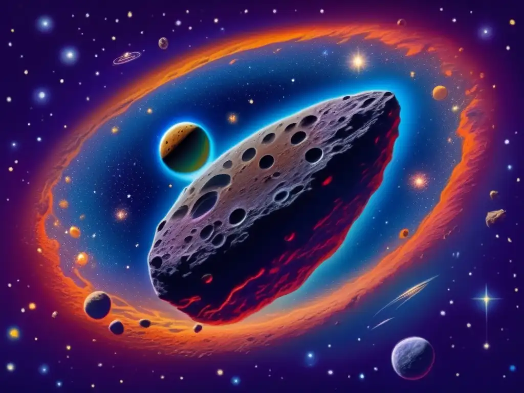 Impacto de asteroides en la Tierra: universo estrellado, asteroide colosal y colisiones cósmicas