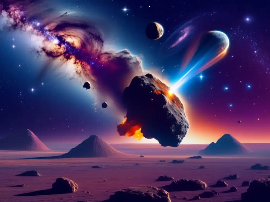 Impacto asteroides: vasto espacio estrellado