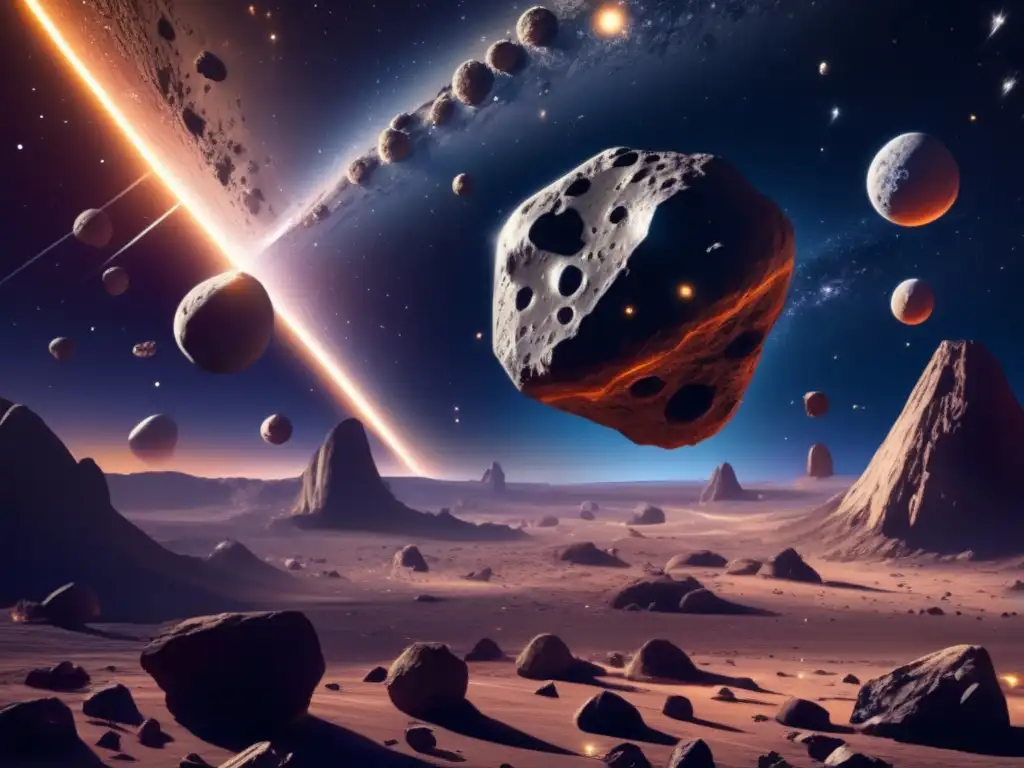 Impacto cultural asteroides: Increíble imagen 8k detalla el cielo nocturno lleno de asteroides de diferentes formas y tamaños