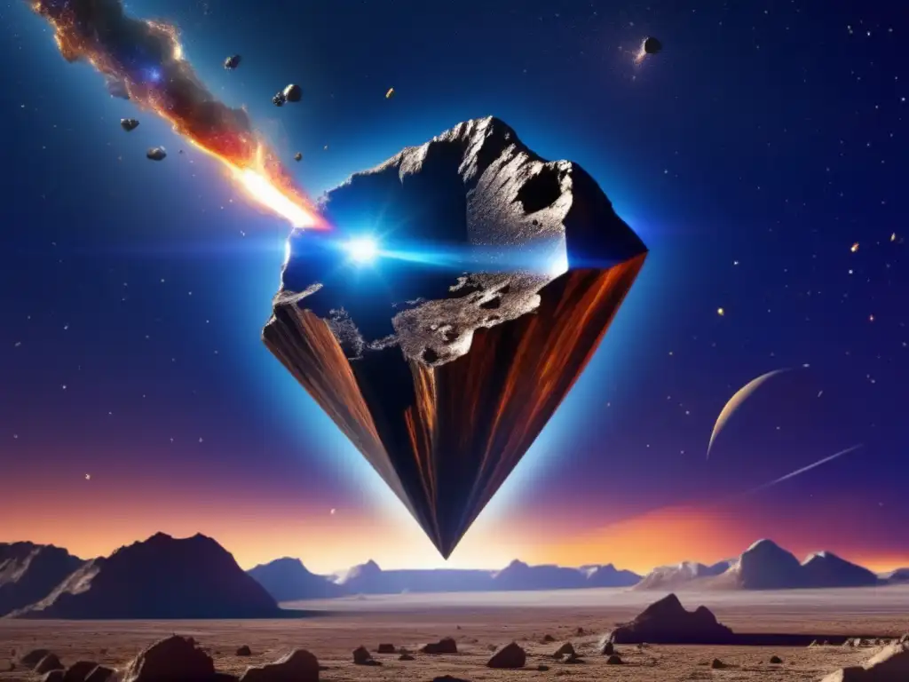 Impacto de meteorito: Deslumbrante imagen de un meteoro masivo en ruta hacia la Tierra, con colores, texturas y detalles impresionantes