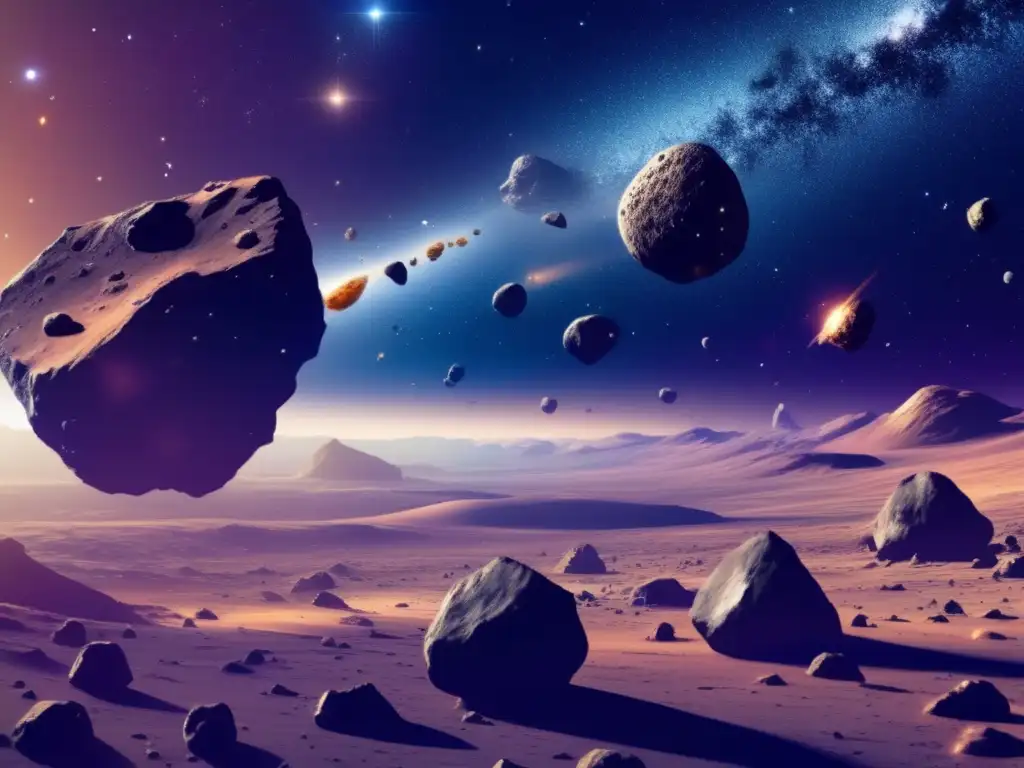 Impactos de asteroides: espacio, minerales y exploración futurista