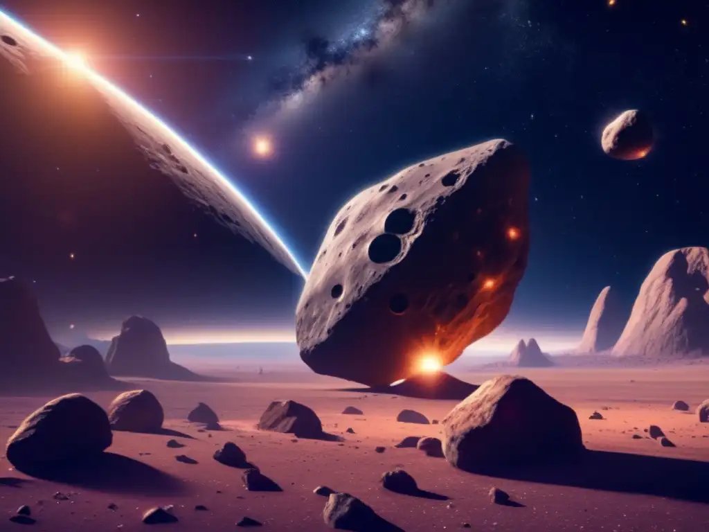 Importancia asteroides binarios estudio gravitación: sistema binario asteroide en espacio, detalles ultradetallados, belleza e importancia científica