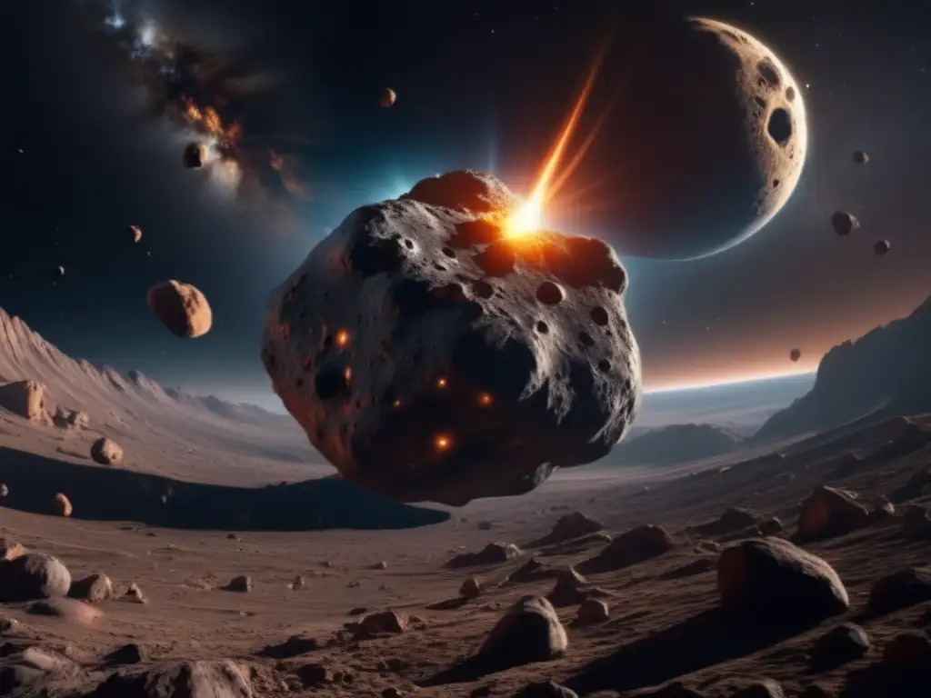 Importancia asteroides cercanos a Tierra, imagen impactante de un asteroide de 1 km de diámetro acercándose a nuestro planeta