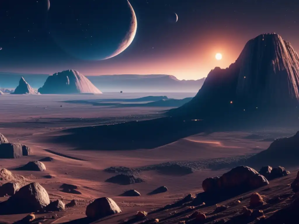 Importancia de los asteroides en la colonización: una imagen impresionante muestra una colonia futurista en un paisaje alienígena