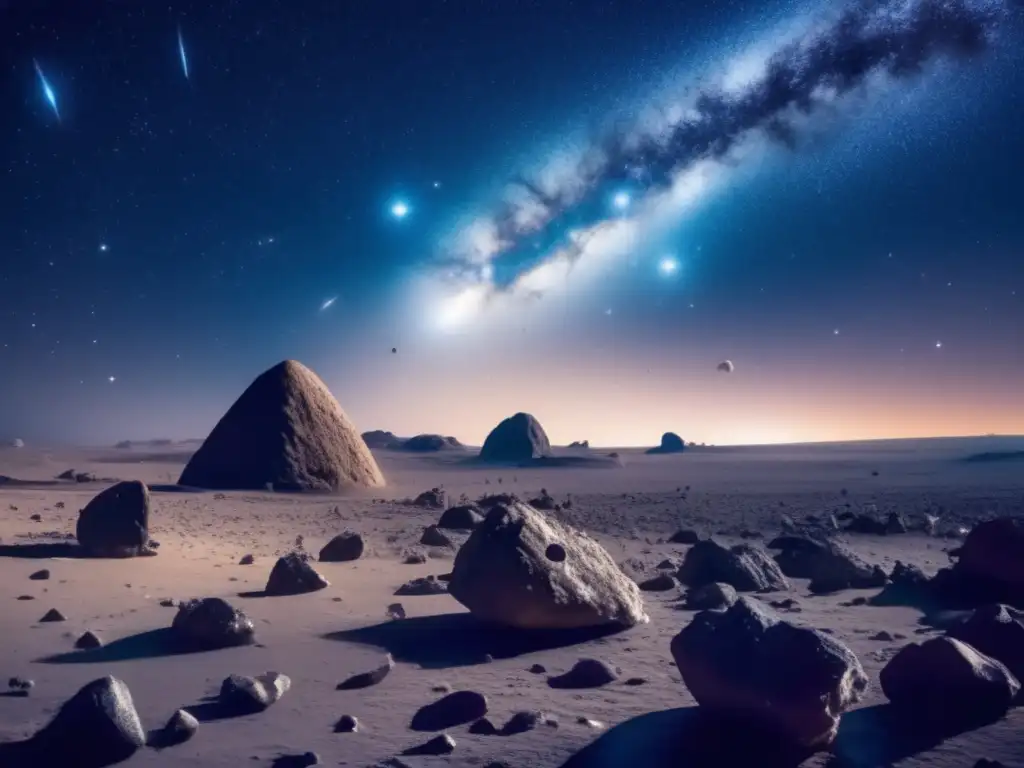 Importancia de los silicatos en astronomía: vista impresionante del cielo estrellado con asteroides de silicatos