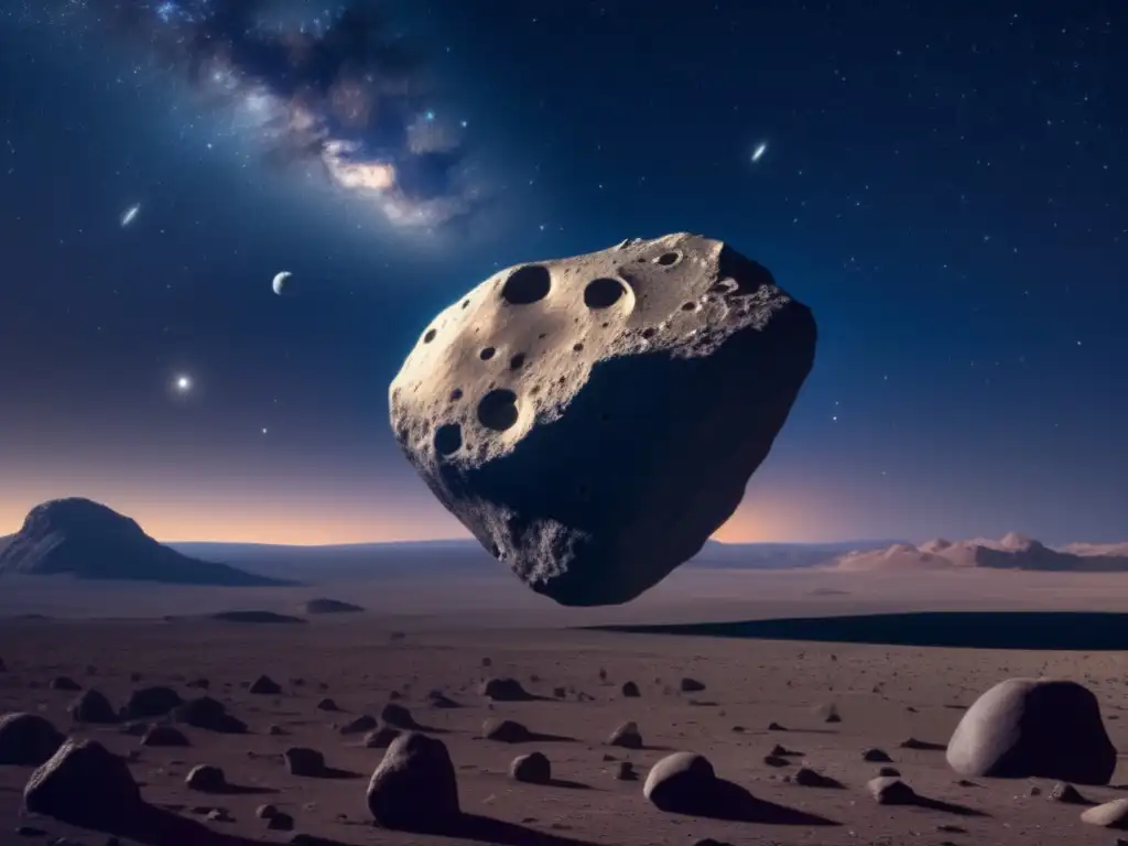 Un impresionante asteroide en el cielo estrellado destaca la fascinante predicción de impactos de asteroides avanzados