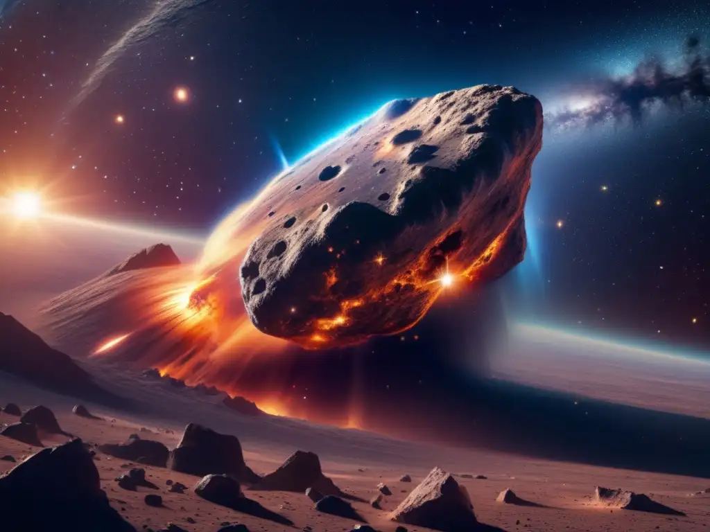 Un impresionante asteroide en 8K con detalles intrincados en su superficie