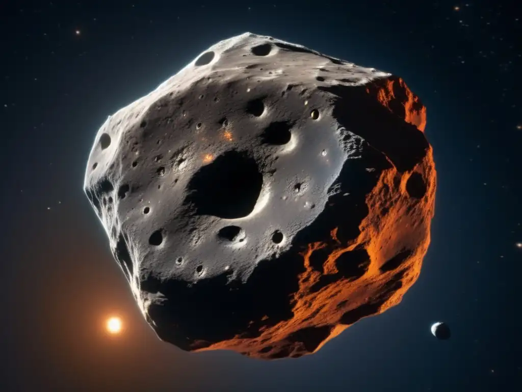 Fotografía impresionante: asteroide enano con textura rugosa y colores llamativos, flotando en el espacio