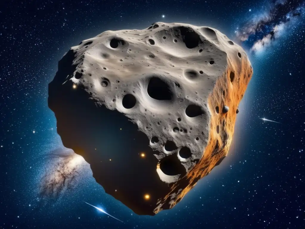 Impresionante asteroide en el espacio: cráteres, texturas y colores celestiales - Startups espaciales economía circular extraterrestre