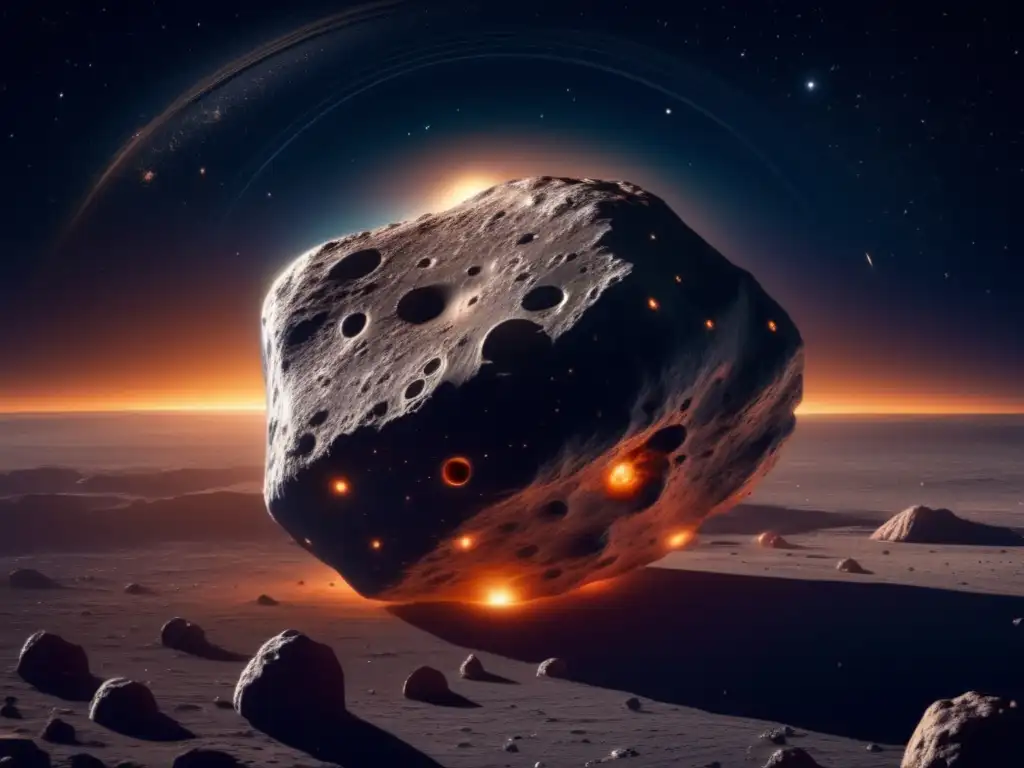 Un impresionante asteroide en 8k, iluminado por estrellas, revela la historia cósmica