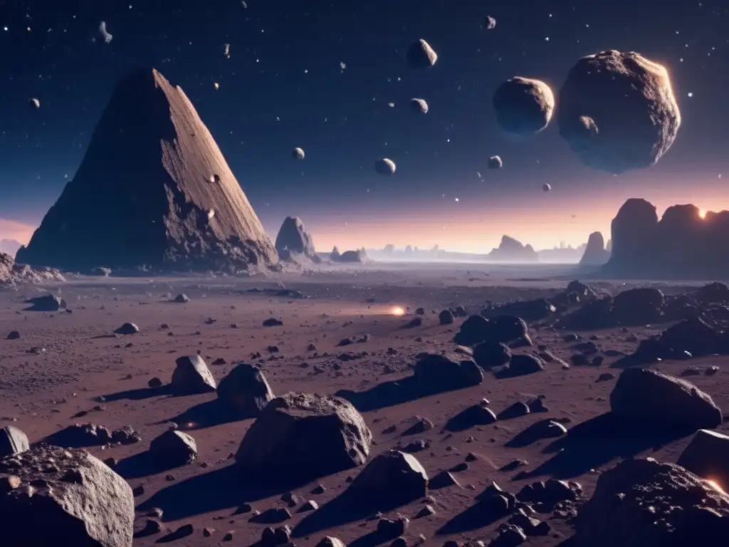 Impresionante campo de asteroides, exploración y explotación de asteroides