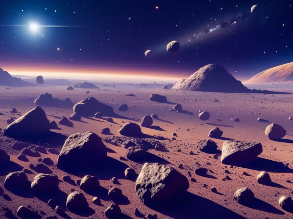Un impresionante campo de asteroides con formas y composiciones únicas
