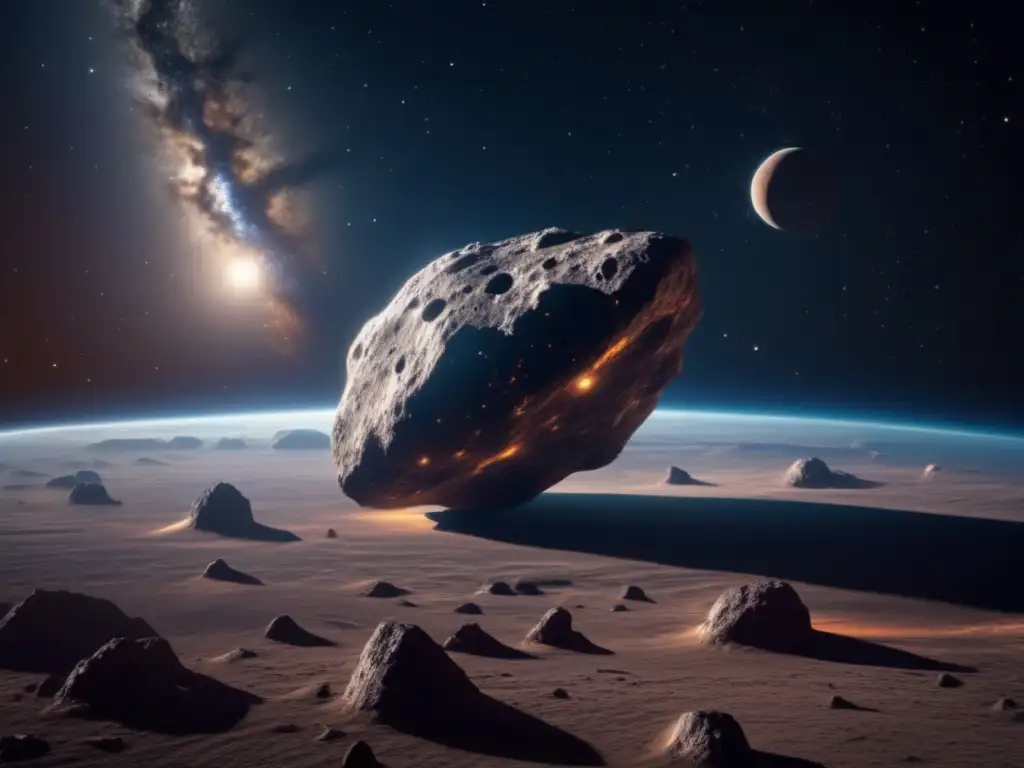 Impresionante imagen 8k de un asteroide gigante en el espacio - Descubrimiento de asteroides gigantes