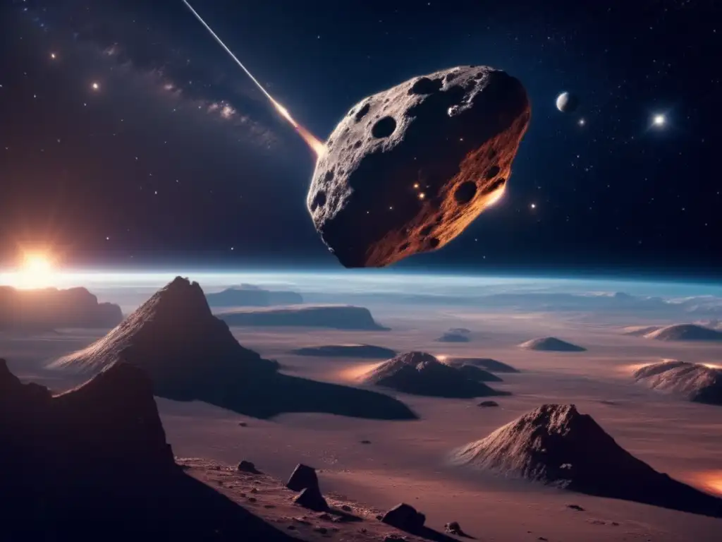 Impresionante imagen cinematográfica de un asteroide en el espacio: beneficios de la explotación de asteroides