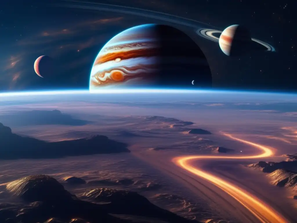 Impresionante imagen cinematográfica muestra el espacio con Júpiter dominando