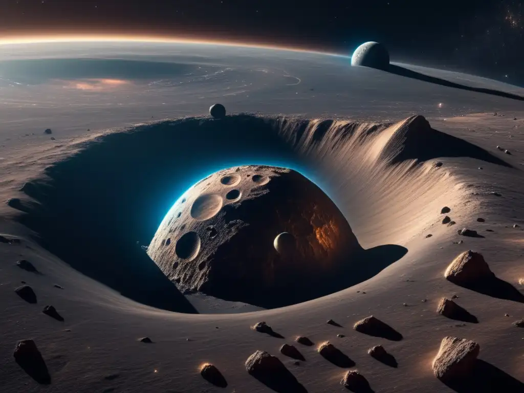 Una impresionante imagen 8k muestra el espacio exterior y la exploración de asteroides