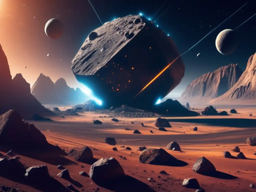 Ilustración impresionante de minería de asteroides: Futuro de la Regulación en la minería de asteroides