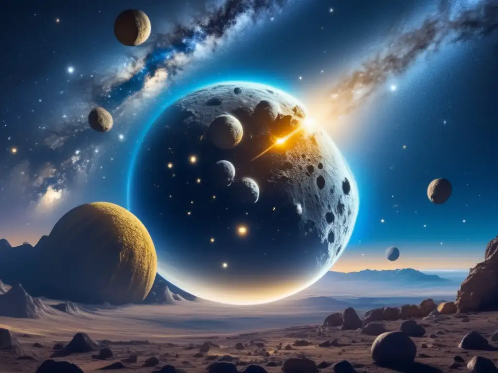 Impresionante vista nocturna con asteroides: Búsqueda de respuestas en asteroides