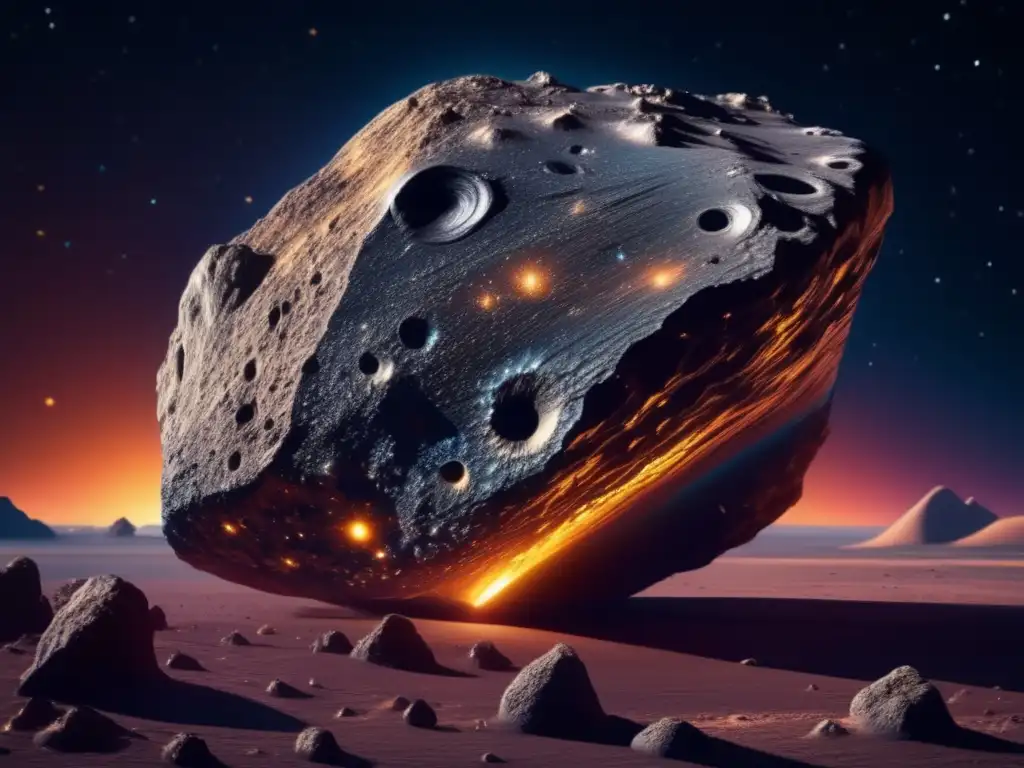 Increíble imagen 8k de asteroide metálico en el espacio: Exploración de asteroides en el espacio