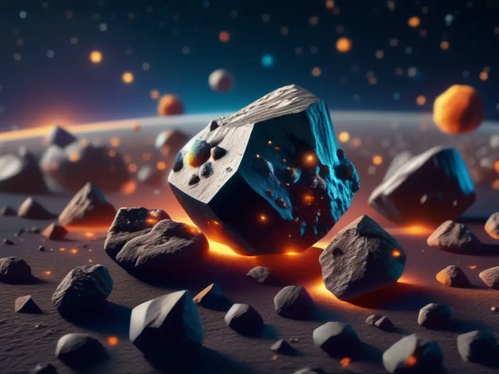 Influencia artística de los asteroides: imagen 8k ultradetallada muestra moderna interpretación del fascinante mundo de los asteroides
