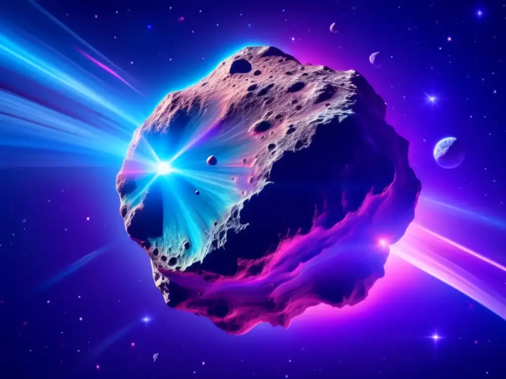 Influencia de asteroides en cuerpos celestes: majestuosa imagen 8k de un asteroide rodeado de nebulosa