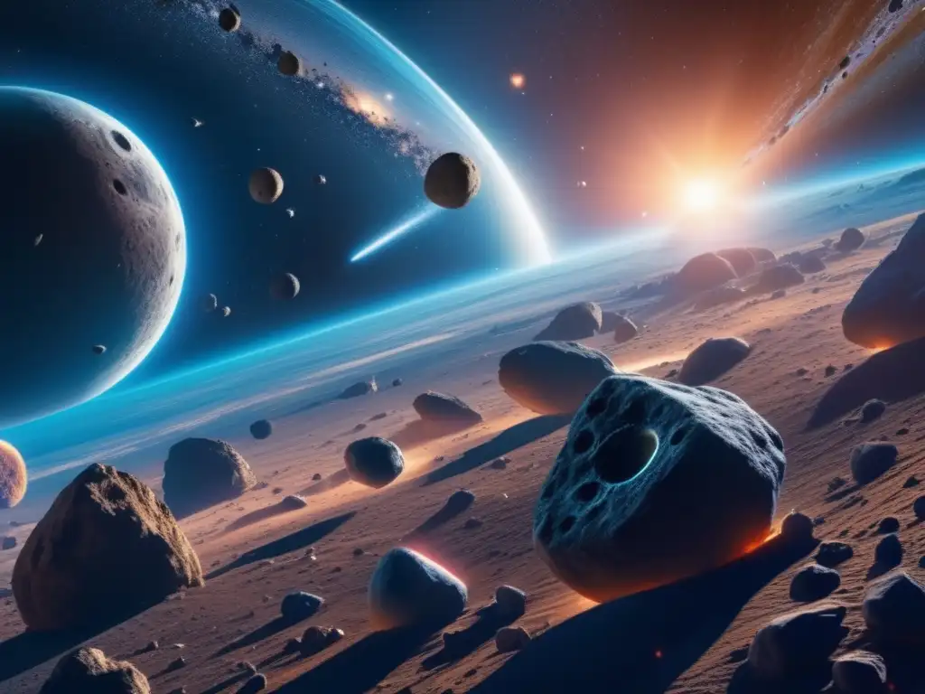 Influencia cultural de los asteroides: Espectáculo cósmico impresionante con detalles ultradetallados en 8k