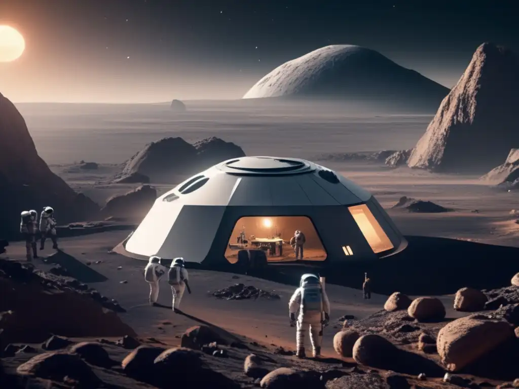 Ingenieros en trajes espaciales construyen domo para adaptar vida terrestre en asteroides
