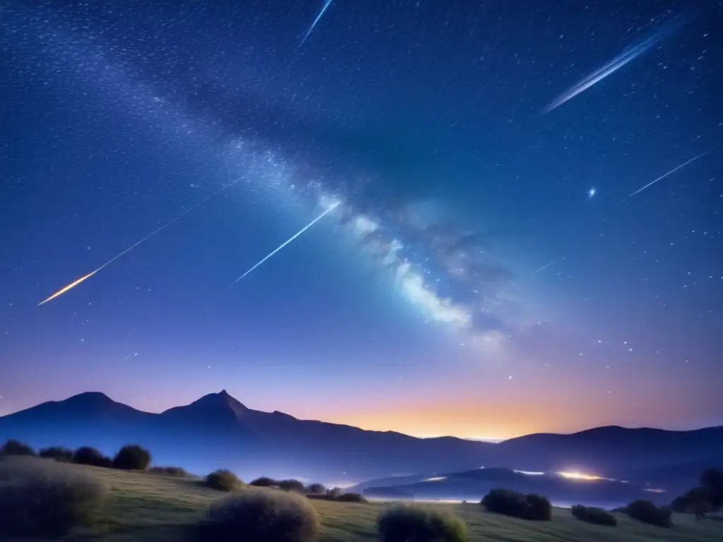 Jurisprudencia estelar casos históricos: noche estrellada con estela de estrella fugaz, universo misterioso y fascinante