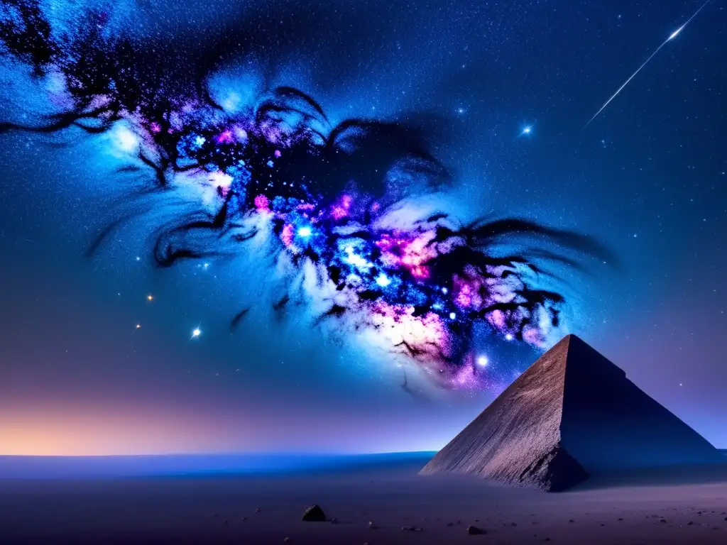 Jurisprudencia estelar: maravilla celeste con asteroides y estrellas deslumbrantes en un cielo infinito