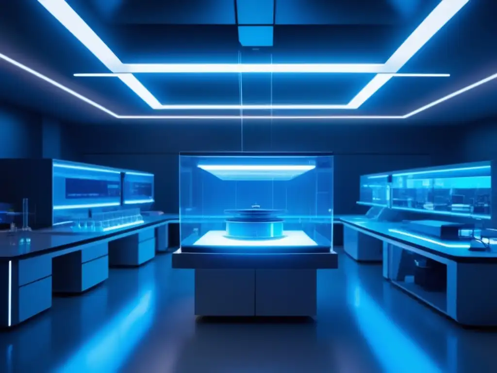 Un laboratorio futurista con microorganismos de asteroides, avance farmacéutico