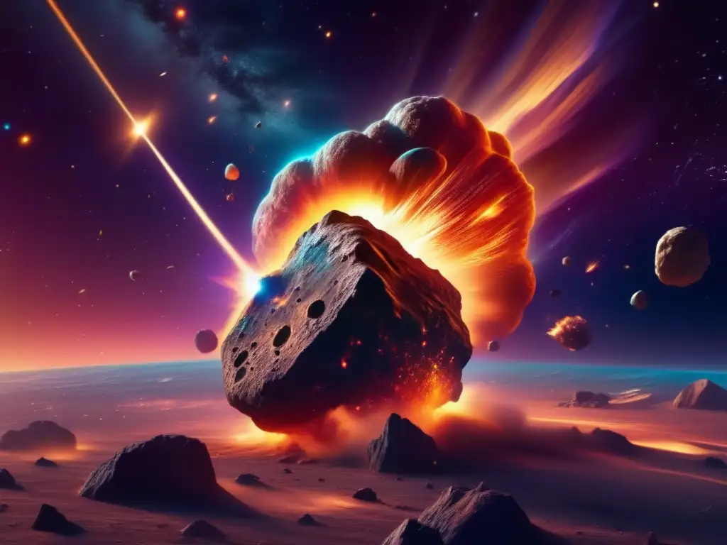 Lecciones interactivas sobre asteroides: imagen asombrosa 8k muestra asteroide en el espacio