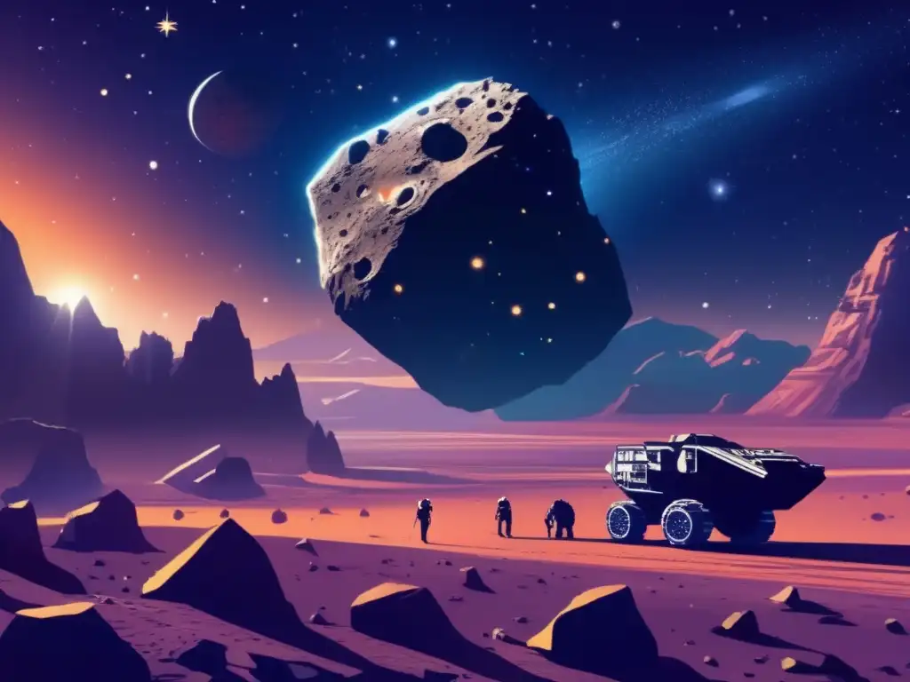 Majestuoso asteroide en el espacio