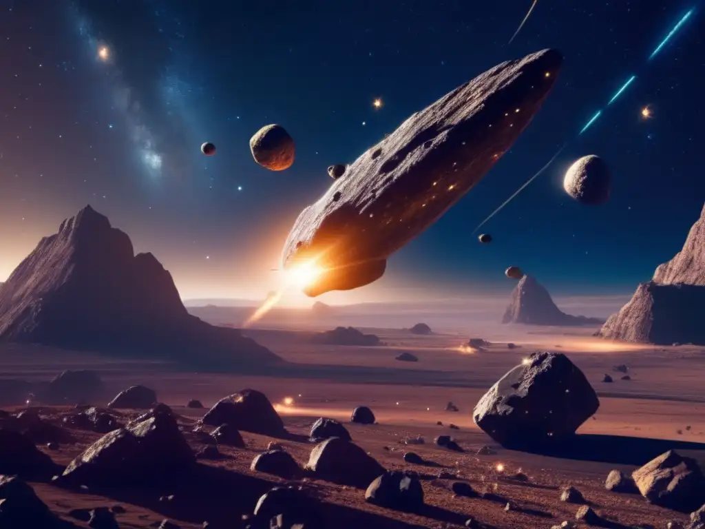 Majestuosos asteroides en el espacio