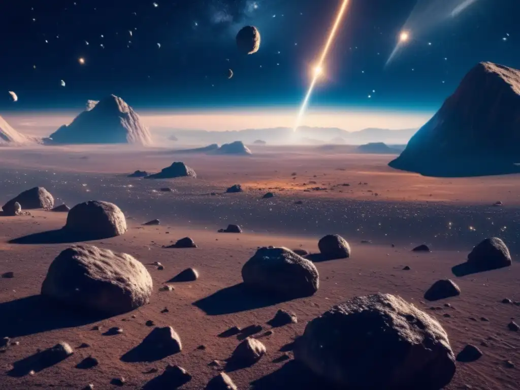 Maravillosa imagen cinematográfica de un campo de asteroides
